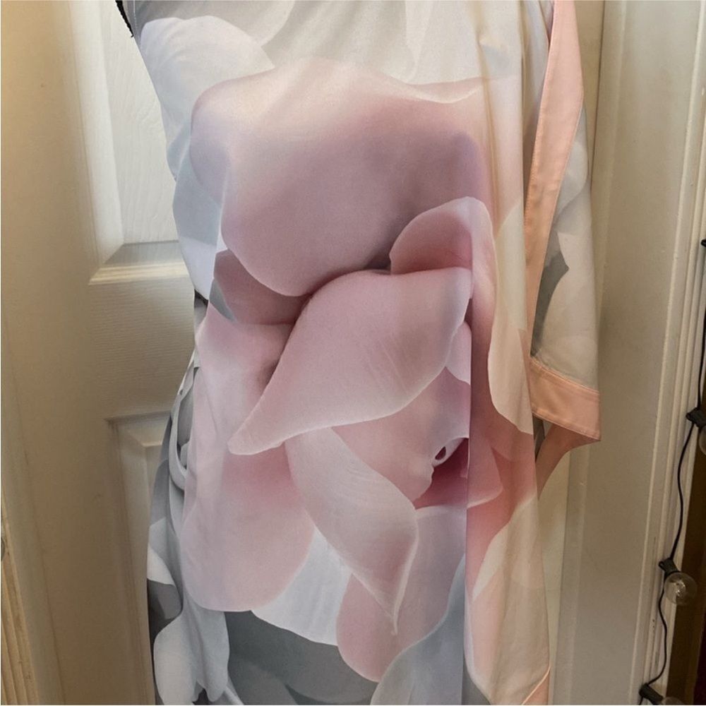 Ted Baker One Shoulder Dress - Pink and Gray Floral, S - Picture 7 of 14